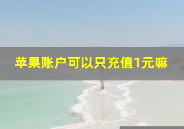 苹果账户可以只充值1元嘛