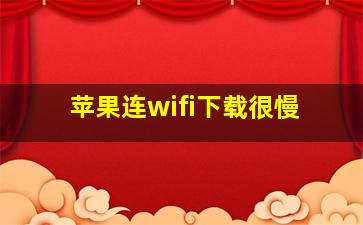 苹果连wifi下载很慢