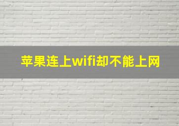 苹果连上wifi却不能上网