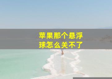 苹果那个悬浮球怎么关不了