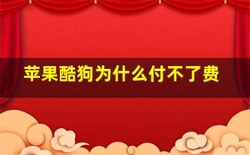 苹果酷狗为什么付不了费