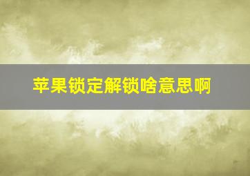 苹果锁定解锁啥意思啊