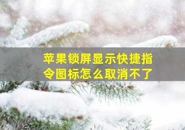 苹果锁屏显示快捷指令图标怎么取消不了