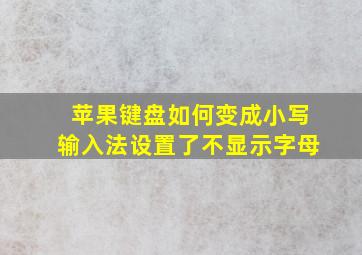 苹果键盘如何变成小写输入法设置了不显示字母