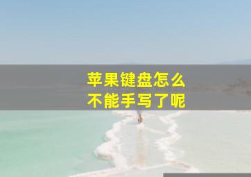 苹果键盘怎么不能手写了呢