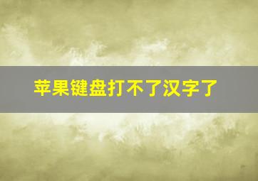 苹果键盘打不了汉字了