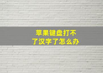 苹果键盘打不了汉字了怎么办