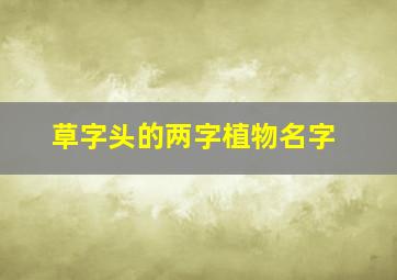 草字头的两字植物名字