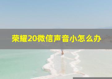 荣耀20微信声音小怎么办