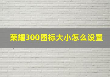 荣耀300图标大小怎么设置