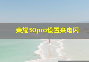 荣耀30pro设置来电闪