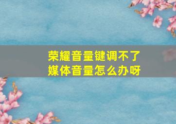 荣耀音量键调不了媒体音量怎么办呀