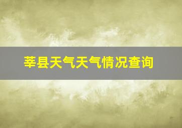 莘县天气天气情况查询