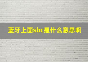 蓝牙上面sbc是什么意思啊