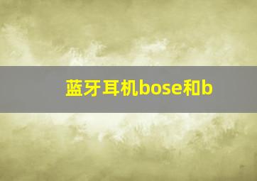 蓝牙耳机bose和b