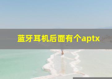 蓝牙耳机后面有个aptx