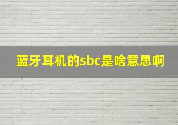 蓝牙耳机的sbc是啥意思啊