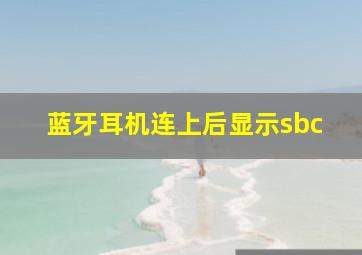 蓝牙耳机连上后显示sbc