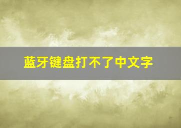 蓝牙键盘打不了中文字