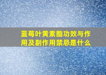 蓝莓叶黄素酯功效与作用及副作用禁忌是什么