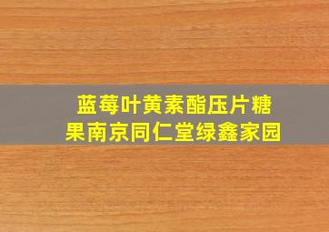 蓝莓叶黄素酯压片糖果南京同仁堂绿鑫家园