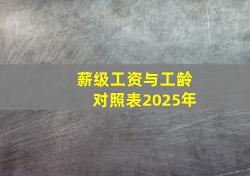 薪级工资与工龄对照表2025年