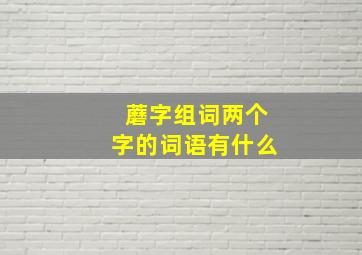 蘑字组词两个字的词语有什么