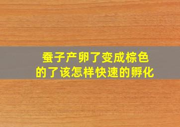 蚕子产卵了变成棕色的了该怎样快速的孵化