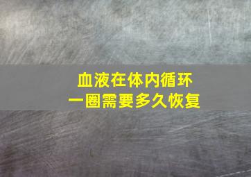 血液在体内循环一圈需要多久恢复