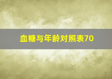 血糖与年龄对照表70