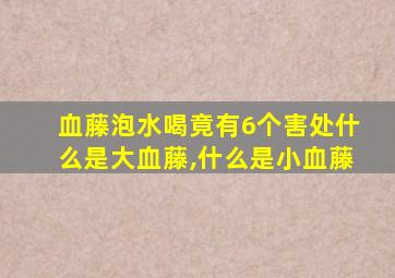 血藤泡水喝竟有6个害处什么是大血藤,什么是小血藤