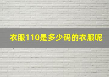 衣服110是多少码的衣服呢