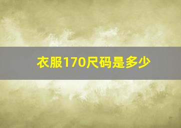 衣服170尺码是多少