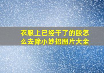 衣服上已经干了的胶怎么去除小妙招图片大全