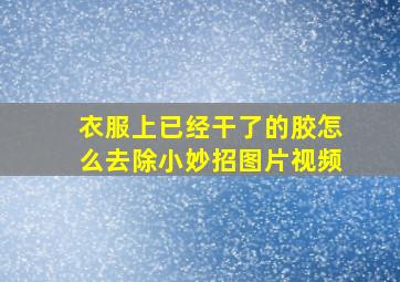 衣服上已经干了的胶怎么去除小妙招图片视频