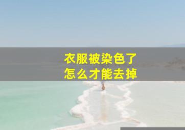 衣服被染色了怎么才能去掉