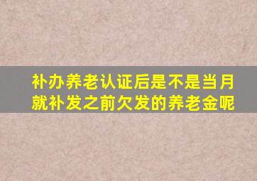 补办养老认证后是不是当月就补发之前欠发的养老金呢