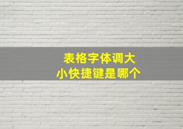 表格字体调大小快捷键是哪个