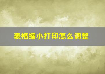 表格缩小打印怎么调整