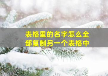 表格里的名字怎么全部复制另一个表格中