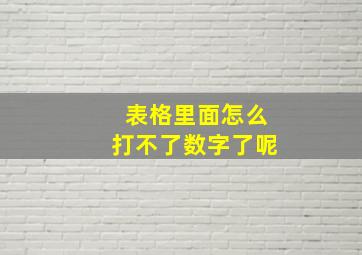 表格里面怎么打不了数字了呢