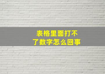 表格里面打不了数字怎么回事