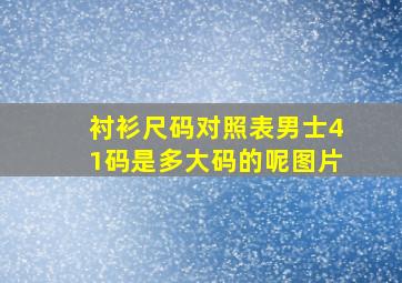 衬衫尺码对照表男士41码是多大码的呢图片