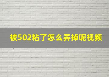 被502粘了怎么弄掉呢视频