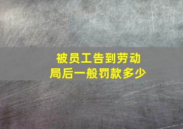 被员工告到劳动局后一般罚款多少