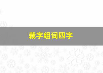 裁字组词四字