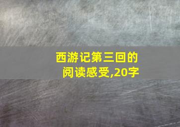 西游记第三回的阅读感受,20字