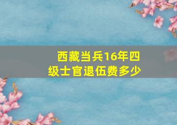 西藏当兵16年四级士官退伍费多少