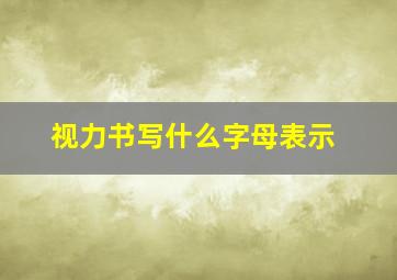 视力书写什么字母表示