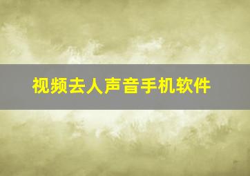 视频去人声音手机软件